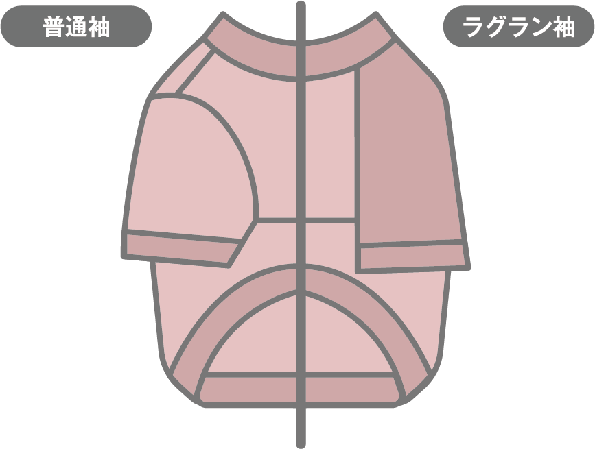 普通袖とラグラン袖の違い